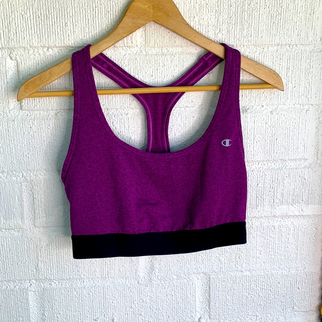 Champion Purple No Pads Sports Bra Sz Xl
